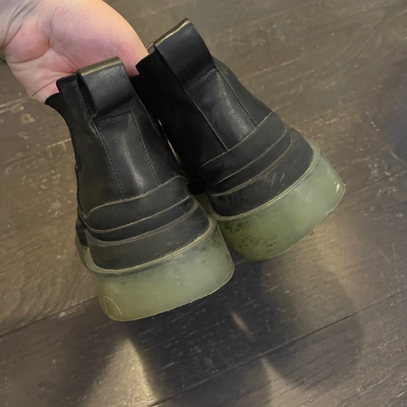 Bottega Veneta Tire Ankle Leather Rubber Chunky Black Chelsea Boots Biker 37 - Picture 12 of 12